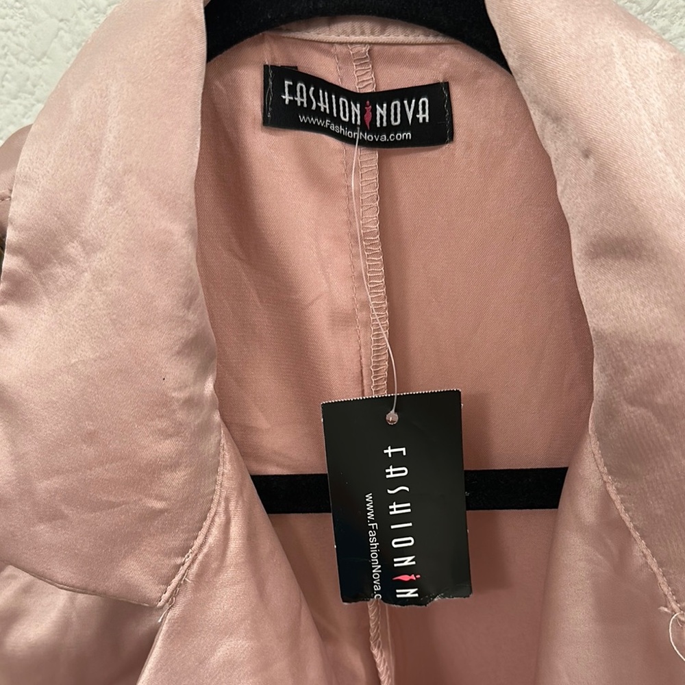 Fashion Nova Pink Notched Collar Trench Coat - Picture 4 of 13